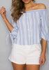 Blusa Listrada Ombro a Ombro