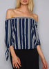 Blusa Listrada Ombro a Ombro