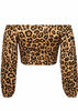 Blusa Cropped Estampa Oncinha com Amarração na Frente