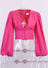 Blusa Cropped Decotado Manga Bufante