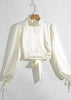 Top Cropped Cetim Gola Alta Aberto nas Costas