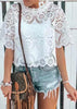 Busa Cropped Branca de Renda
