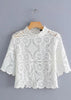Busa Cropped Branca de Renda
