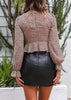 Blusa Crepe Estampada Animal Print Manga Sino