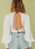 Top Cropped Gola Alta Manga Bufante