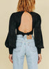 Top Cropped Gola Alta Manga Bufante