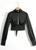 Top Cropped Gola Alta Manga Bufante