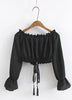 Blusa Cropped Babado Ombro a Ombro Ciganinha