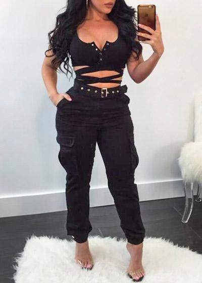 Cropped Preta de Amarrar