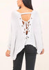 Blusa Tricot Trançada nas Costas com Ilhós