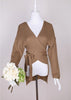 Blusa de Tricot Mullet Decote v Transpassado