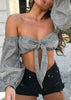 Cropped Listrado Tomara que Caia