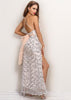 Vestido longo de Festa de Paetês com Fenda