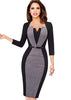 Vestido Midi Tubinho Bicolor Que Emagrecem Para Trabalhar