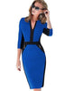 Vestido Social Bicolor Tubinho Para Trabalhar