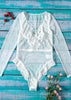 Body Feminino Renda e Tule Manga Longa