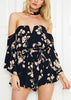 Macaquinho Floral Ombro a Ombro Com Choker