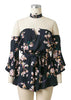 Macaquinho Floral Ombro a Ombro Com Choker