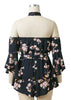 Macaquinho Floral Ombro a Ombro Com Choker