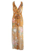 Macacão Chiffon Floral Decotado com Babado