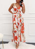 Macacão Floral Pantalona com Fenda