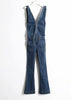 Macacão Jeans Flare com Ziper na Frente