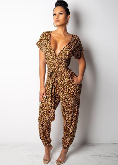 Macacão Leopardo Ombro Caido