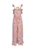 Macacão Longo Pantalona Estampado com Babado