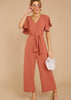 Macacao Pantalona Manga Flare com Cinto