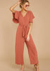 Macacao Pantalona Manga Flare com Cinto