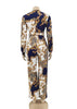Macacão Longo Pantalona Estampado Manga Longa