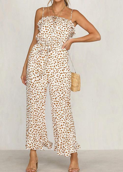 Macacão Pantacourt Estampado de Viscose