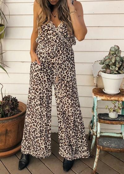 Macacao Pantalona Animal Print de Viscose