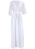 Vestido Saida de Praia Longo Branco com Renda