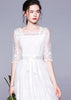 Vestido de Renda Branco Longo para Casamento Civil