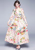 Vestido Longo Estampado Floral Manga Longa