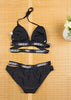 Conjunto de Biquíni Preto Com Tiras