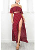Conjunto Top Cropped E Saia Longa Poá Bolinhas