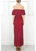 Conjunto Top Cropped E Saia Longa Poá Bolinhas