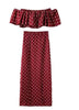Conjunto Top Cropped E Saia Longa Poá Bolinhas