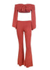 Conjunto de Calça Flare e Cropped Ciganinha