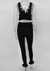Conjunto De Cropped E Calça Com Babado Na Barra
