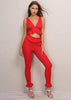 Conjunto De Cropped E Calça Com Babado Na Barra