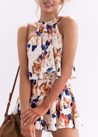 Conjunto de Cropped e Short Estampado