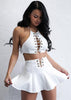 Conjunto Cropped e Saia Curta Festa