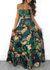 Conjunto Cropped e Saia Longa Floral com Babado