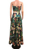 Conjunto Cropped e Saia Longa Floral com Babado
