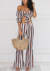 Conjunto Listrado Calça Flare e Cropped Cigana