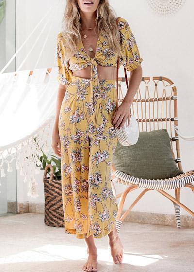 Conjunto Pantacourt e Cropped Estampado de Amarrar