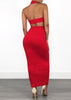 Conjunto Malha Canelada de Cropped com Saia Longa